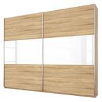 Zweefdeurkast Loriga Sonoma eikenhouten look/wit glas - Breedte: 175 cm