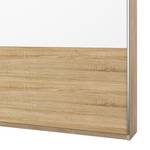 Zweefdeurkast Loriga Sonoma eikenhouten look/wit glas - Breedte: 261 cm