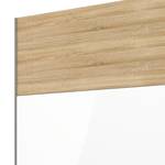 Armoire à portes coulissantes Loriga Imitation chêne de Sonoma / Verre blanc - Largeur : 261 cm