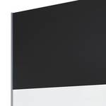 Armoire à portes coulissantes Loriga Gris métallisé / Verre blanc - Largeur : 175 cm