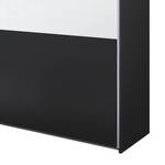 Armoire à portes coulissantes Loriga Gris métallisé / Verre blanc - Largeur : 218 cm