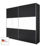 Armoire à portes coulissantes Loriga Gris métallisé / Verre blanc - Largeur : 261 cm