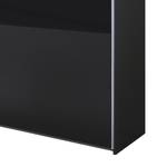 Schwebetürenschrank Loriga Graumetallic / Glas Schwarz - Breite: 175 cm