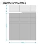 Schwebetürenschrank Lumos Alpinweiß / Basalt - 226 x 223 cm
