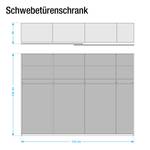 Schwebetürenschrank Lumos Alpinweiß / Basalt - 316 x 236 cm