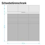 Schwebetürenschrank Lumos Graphit / Basalt - 270 x 223 cm