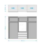 Schwebetürenschrank Magic Glas I Alpinweiß / Plankeneiche Dekor - Höhe: 216 cm