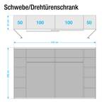 Schwebetürenschrank Crieff Buche Dekor / Weiß - Breite: 316 cm