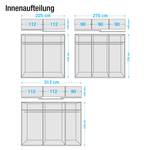 Schwebetürenschrank Struge Alpinweiß - Breite x Höhe: 225 x 210 cm - 2-türig