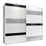 Armoire à portes coulissantes Mondrian Blanc alpin / Verre gris - Largeur : 225 cm