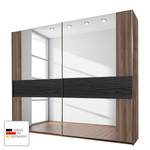 Schwebetürenschrank Montreal Modderkleurig eikenhout look/Zwarte eikenhouten look - 250cm (2-deurs) - Breedte: 250 cm