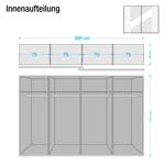 Armoire à portes coulissantes Münster Chêne partiellement massif - Largeur : 300 cm - Sans cadre passepartout - Sans éclairage