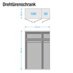 Drehtürenschrank Brooklyn XI Graphit/Weißlack - 150 x 216 cm