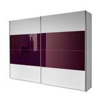 Armadio ad ante scorrevoli Quadra Bianco alpino/Color mora - Larghezza armadio: 136 cm - A 2 ante - 136 x 210 cm