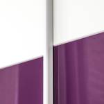 Armoire à portes coulissantes Quadra Blanc alpin / Couleur mûre - 136 x 230 cm - 136 x 230 cm