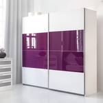 Schwebetürenschrank Quadra Alpinweiß/Brombeere - Breite x Höhe: 226 x 230 cm - 226 x 230 cm