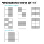 Schuifdeurkast Quadra I Alpinewit/basaltkleurig glas - 136 x 210 cm