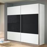 Armoire à portes coulissantes Quadra I Blanc alpin / Verre basalte - 136 x 230 cm