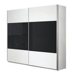 Armoire à portes coulissantes Quadra I Blanc alpin / Verre basalte - 181 x 210 cm