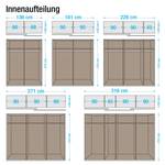 Schuifdeurkast Quadra I Alpinewit/basaltkleurig glas - 181 x 210 cm