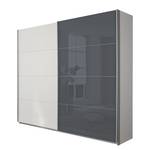 Schwebetürenschrank Quadra Alpinweiß/Grau - 136 x 230 cm