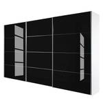 Armoire à portes coulissantes Quadra Blanc alpin / Verre noir - 315 x 230 cm