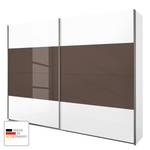 Schwebetürenschrank Quadra Alpinweiß / Hochglanz Weiß & Lavagrau - Breite x Höhe: 136 x 230 cm