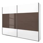Armoire à portes coulissantes Quadra Blanc alpin / brillant Gris lave et  gris 181 x 230 cm