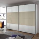 Schuifdeurkast Quadra alpinewit/hoogglans wit en zandgrijs - (BxH): 181x230cm - Alpinewit/hoogglans zandgrijs - 181 x 230 cm