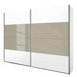 Schuifdeurkast Quadra alpinewit/hoogglans wit en zandgrijs - (BxH): 271x230cm - Alpinewit/hoogglans zandgrijs - 271 x 230 cm