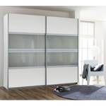 Armoire à portes coulissantes Quadra I Blanc alpin / Verre poli - 136 x 230 cm