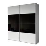 Armoire à portes coulissantes Quadra Blanc alpin / Noir - 136 x 230 cm - 136 x 230 cm