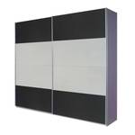 Zweefdeurkast Quadra geborsteld aluminium- 2-deurs - 181cm - alpinewit - grijs metallic - Alpinewit/metallic grijs - 181 x 210 cm