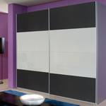 Schwebetürenschrank Quadra Alu/Alpinweiß/Grau Metallic - Breite x Höhe: 181 x 210 cm - Alpinweiß / Graumetallic - 181 x 210 cm