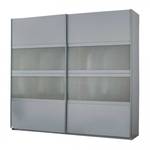 Schwebetürenschrank Quadra I Alu gebürstet - 136 x 210 cm