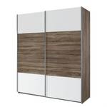 Armoire à portes coulissantes Quadra I Imitation chêne Havanna / Blanc - 136 x 210 cm