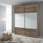 Schuifdeurkast Quadra I Havanna eikenhouten look/wit - 226 x 210 cm