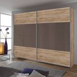 Schuifdeurkast Quadra lichte San Remo eikenhouten look/lavagrijs glas - (BxH): 136x210cm