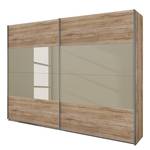 Schuifdeurkast Quadra lichte San Remo eikenhouten look/zandgrijs glas - (BxH): 181x210cm