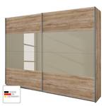 Schuifdeurkast Quadra lichte San Remo eikenhouten look/zandgrijs glas - (BxH): 181x210cm