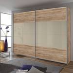 Schuifdeurkast Quadra lichte San Remo eikenhouten look/zandgrijs glas - (BxH): 226x210cm