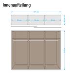 Schwebetürenschrank Quadra Eiche Sanremo Hell Dekor / Hochglanz Sandgrau - Breite x Höhe: 226 x 210 cm