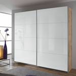 Armadio ad ante scorrevoli Quadra Effetto quercia di Sanremo chiara/Vetro bianco - Larghezza x altezza: 136 x 210 cm - Effetto quercia di Sanremo chiaro/Vetro bianco - 136 x 210 cm