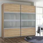 Schwebetürenschrank Quadra I Eiche Sonoma Dekor / Milchglas - 315 x 230 cm