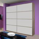 Armoire à portes coulissantes Quadra II Imitation chêne Havanna / Blanc alpin - 136 x 210 cm