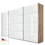 Schwebetürenschrank Quadra II Eiche Sanremo Hell Dekor / Hochglanz Weiß - Breite x Höhe: 315 x 230 cm - 315 x 230 cm