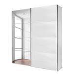 Schuifdeurkast Quadra (spiegel) alpinewit/wit glas - (BxH): 136x230cm - 136 x 230 cm