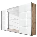 Schuifdeurkast Quadra (spiegel) lichte San Remo eikenhouten look/wit glas - (BxH): 315x230cm - 315 x 230 cm