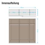 Schwebetürenschrank Quadra (Spiegel) Eiche Sanremo Hell Dekor / Hochglanz Weiß - Breite x Höhe: 226 x 210 cm - 226 x 210 cm