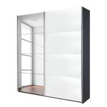 Schwebetürenschrank Quadra (Spiegel) Weiß / Graumetallic - 181 x 210 cm - 1 Spiegeltür